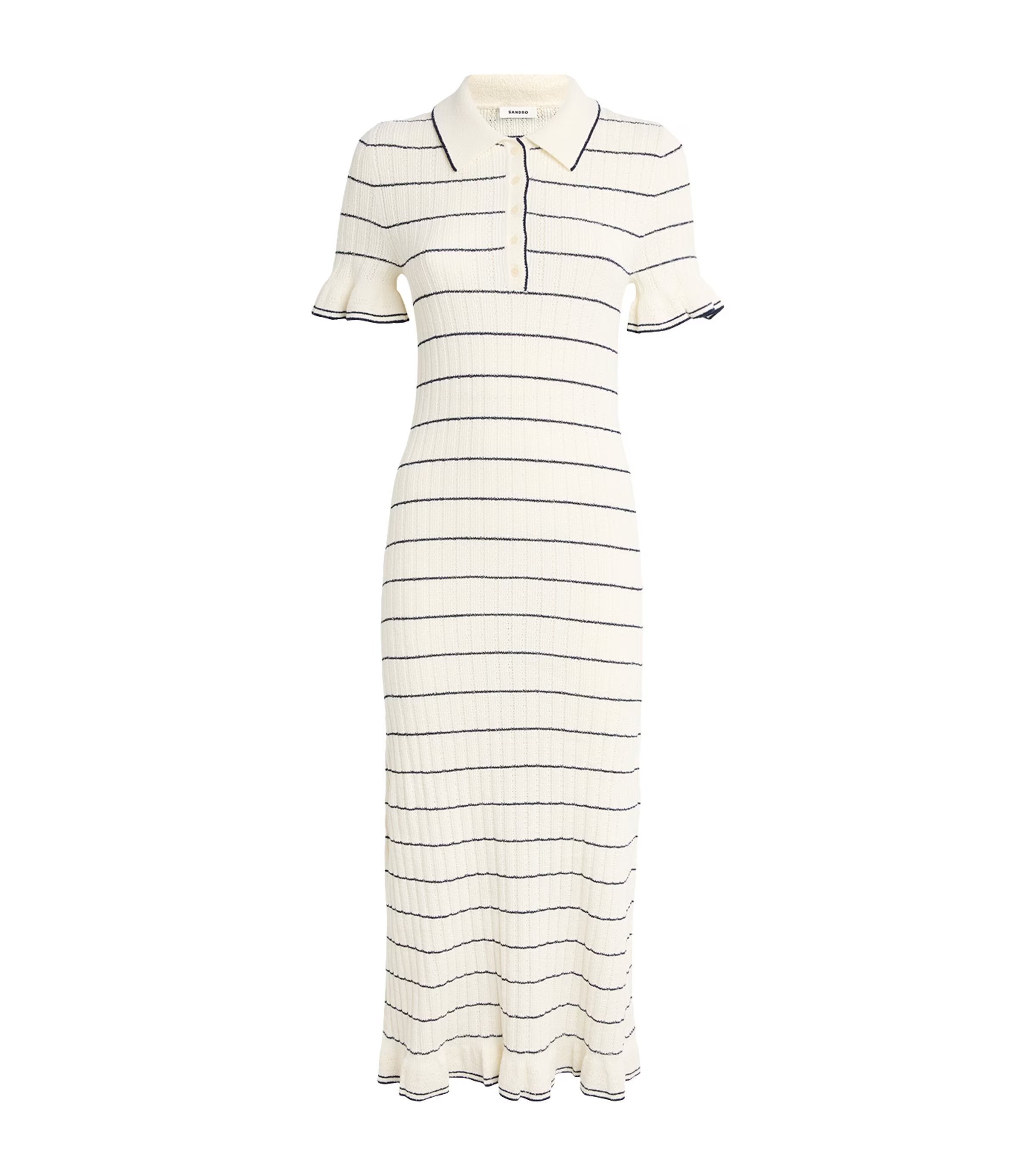 Sandro Paris Rib-Knit Striped Midi Dress | Harrods