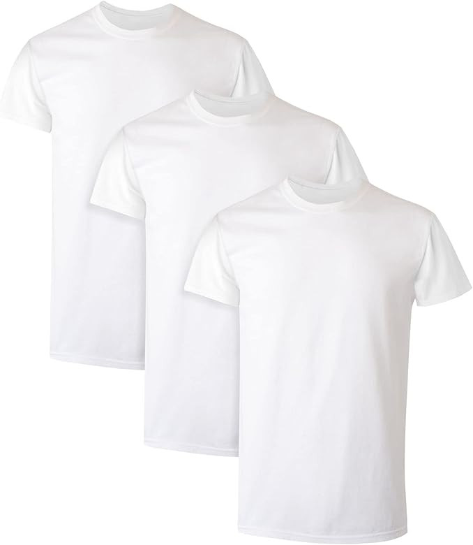Hanes Men's Cotton Undershirt, Moisture-Wicking Crew Tee Undershirts, Multi-Packs Available | Amazon (US)