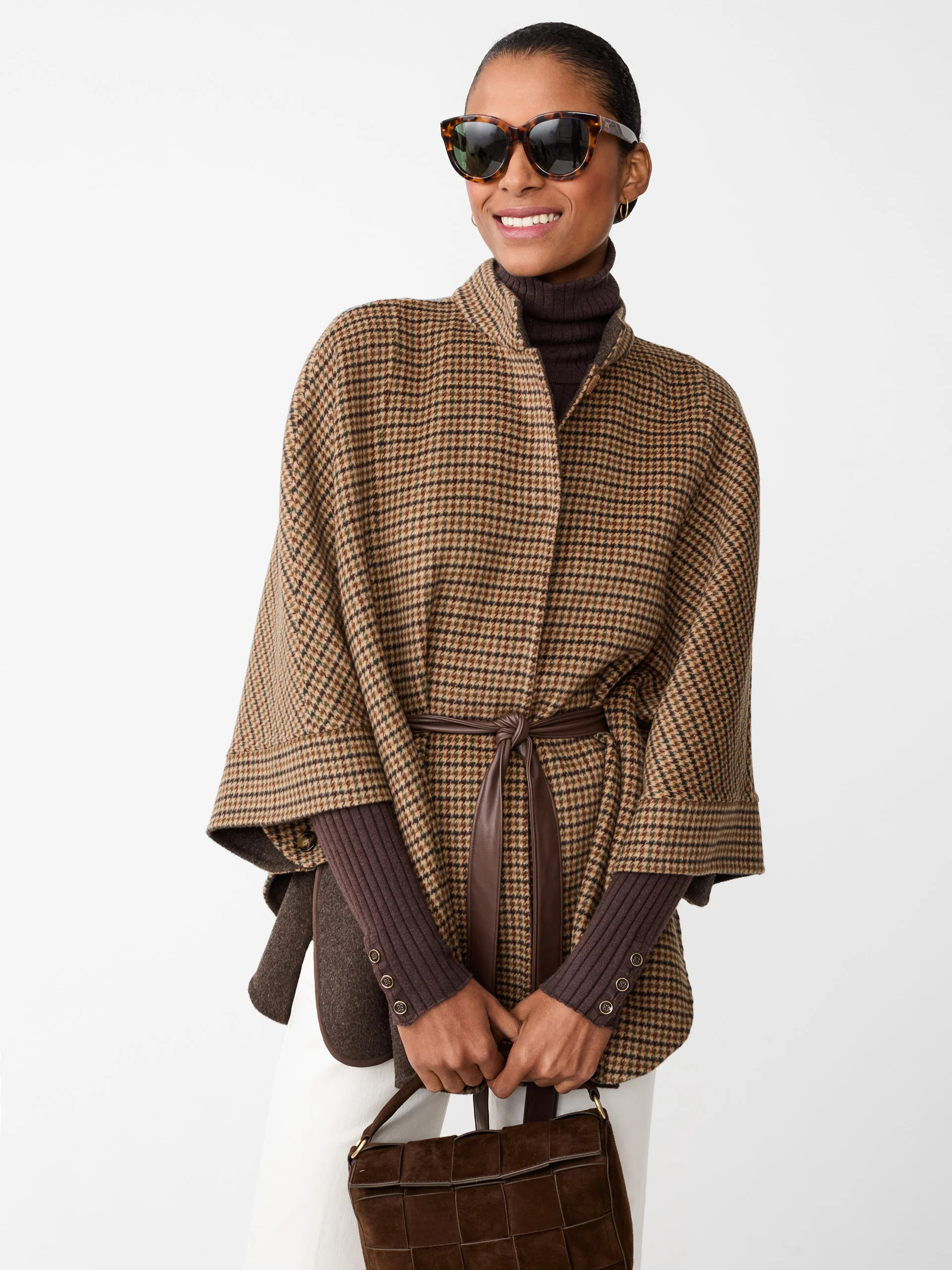 Terin Poncho in Houndstooth | J.McLaughlin