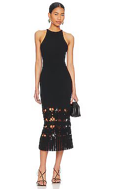 Tularosa x Lindsi Lane Finley Crochet Midi Dress in Black from Revolve.com | Revolve Clothing (Global)