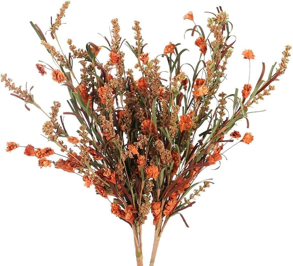 2Bundles Artificial Fall Stems 26in Dried Flower Bouquet Fall Decoration for Home Wedding Party F... | Amazon (US)