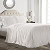 Lush Decor Ruffle Skirt Bedspread White Shabby Chic Farmhouse Style Lightweight 3 Piece Set, King | Amazon (US)