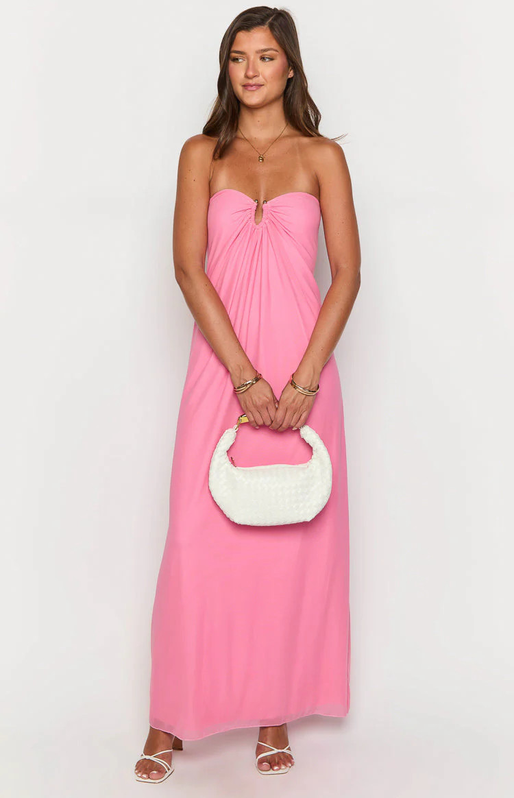 Brynner Pink Strapless Maxi Dress | Beginning Boutique (US)