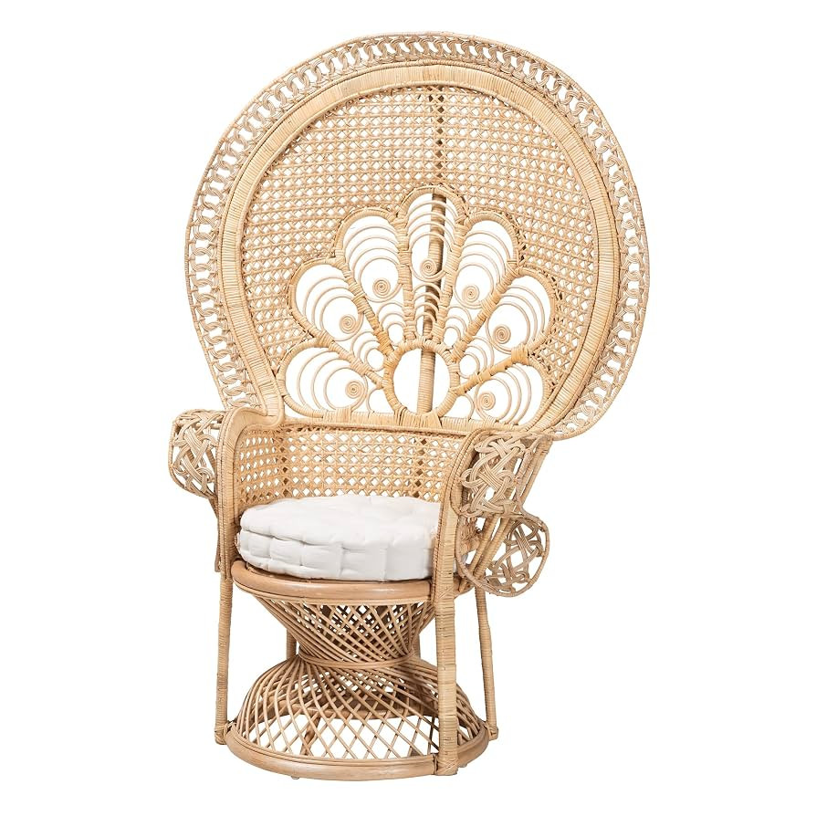 bali & pari Ediva Modern Bohemian Natural Rattan Peacock Chair | Amazon (US)