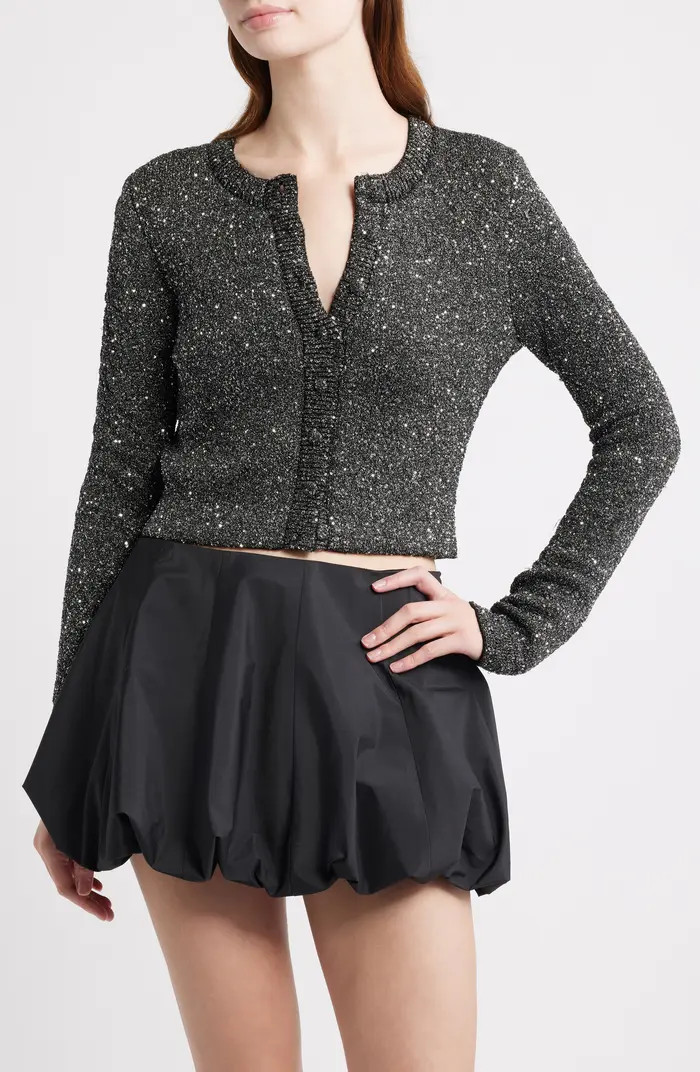 LoveShackFancy Ferra Embellished Crop Cardigan | Nordstrom | Nordstrom