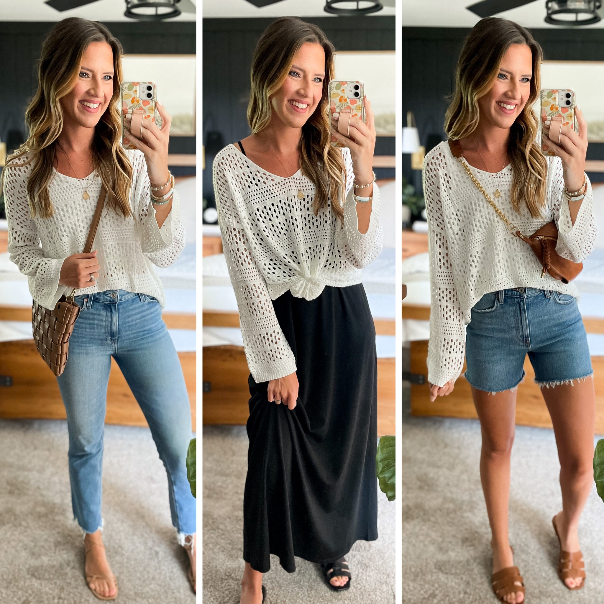 Summer capsule wardrobe 

Sweater - medium 
Jeans - size 27 
Dress - small 
Shorts - size 26 

#LTKstyletip #LTKunder50 #LTKFind