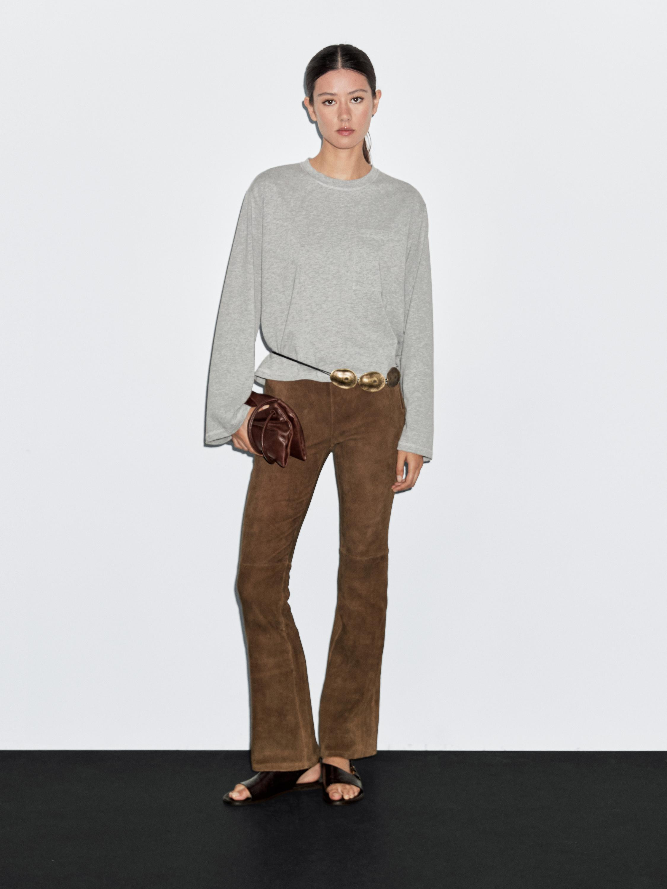 Oversize T-shirt with pocket details | Massimo Dutti UK