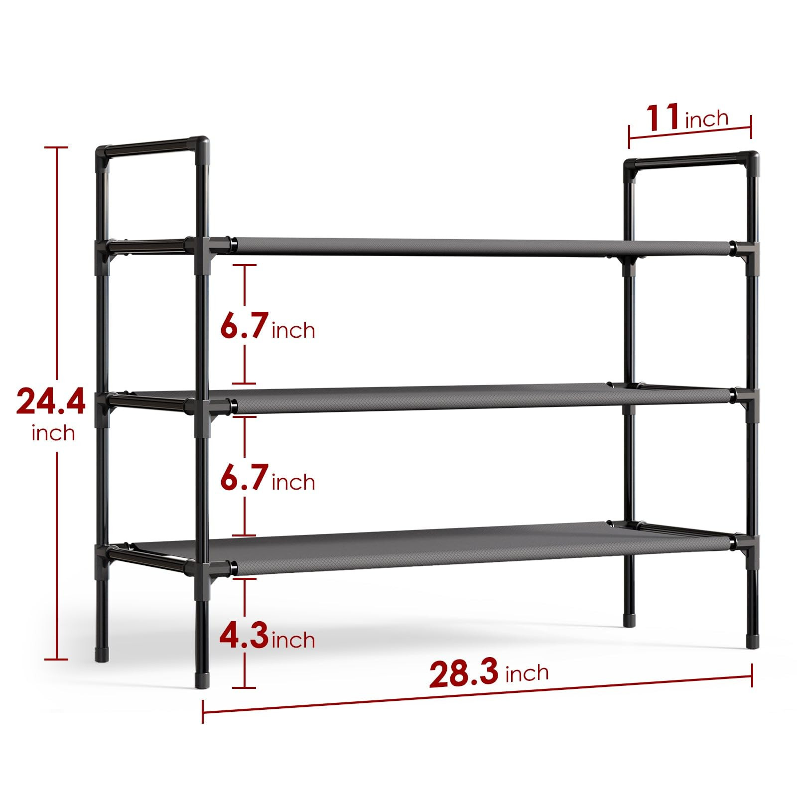 Shoe Rack - X-LARGE Shoe Organizer, 3-Tier Shoe Storage Rack, Sturdy & Durable Shoe Rack for Clos... | Amazon (US)