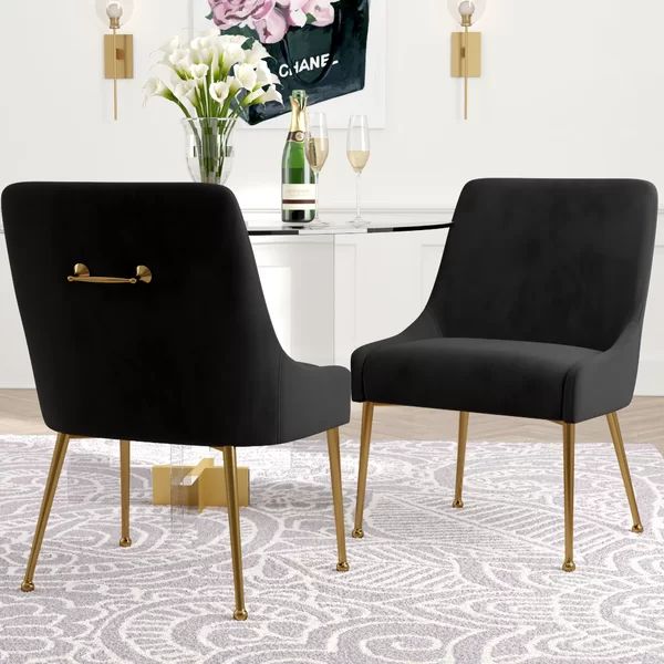 Stovall Velvet Upholstered Side Chair (Set of 2) | Wayfair North America
