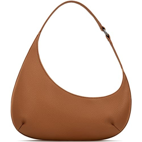 cuiab Small Shoulder Bag for Women - Lightweight Vegan Leather Evening Purse, Trendy Dressy Women's Going Out Handbags (Light Brown) | Amazon (US)