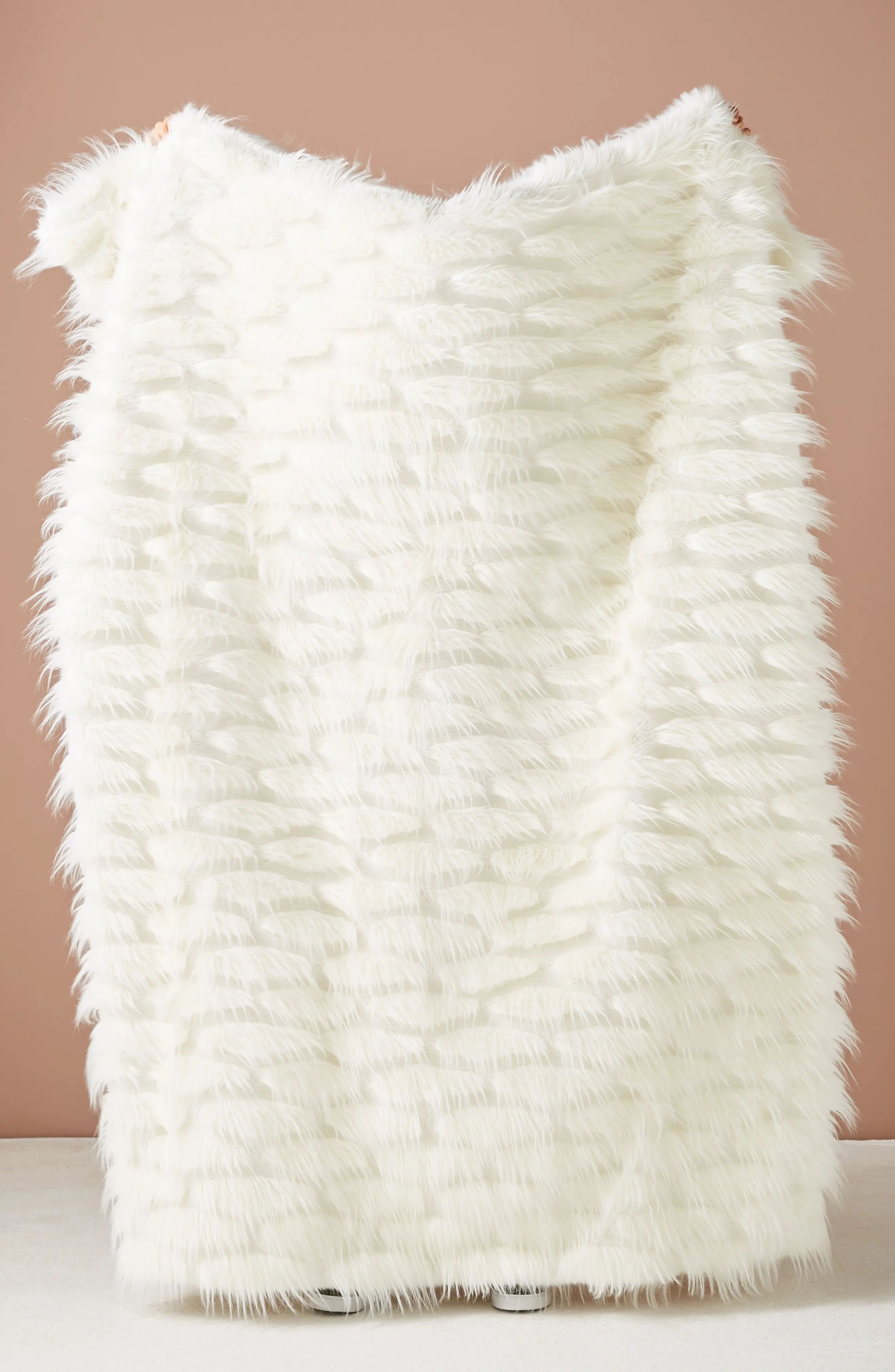 Anthropologie Faux Fur Throw Blanket | Nordstrom