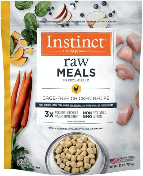 Instinct Raw Meals Freeze-Dried Chicken Cat Food, 25 oz. Bag | Amazon (US)