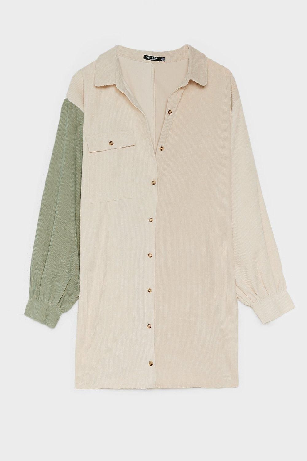 It Takes Two-Tone Plus Corduroy Shirt Dress | NastyGal (US & CA)