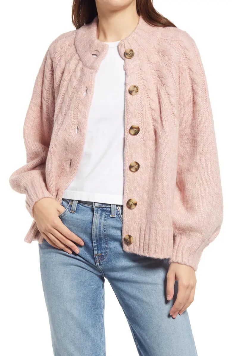 Harwood Cable Knit Mock Neck Cardigan | Nordstrom Canada