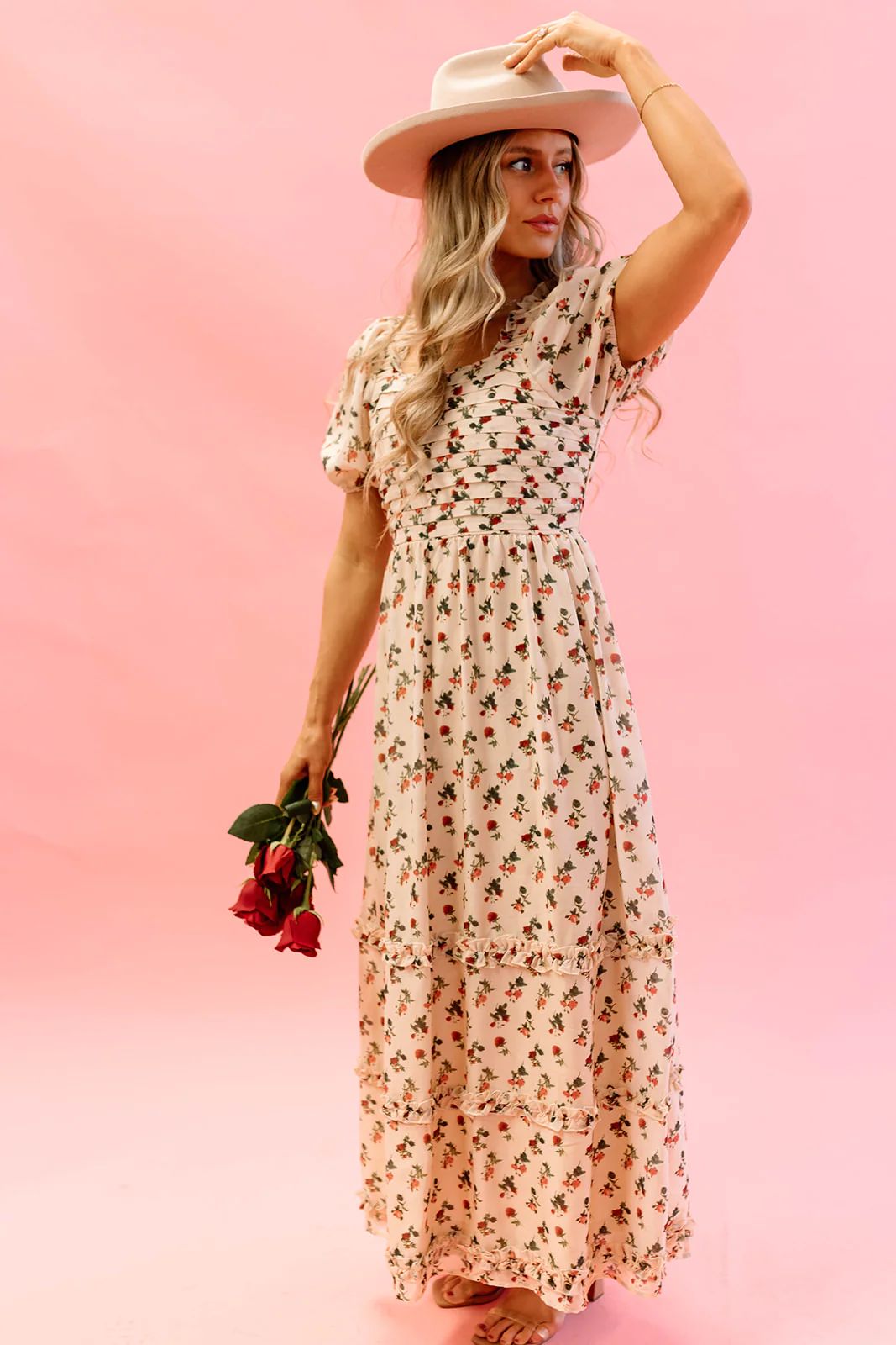 THE ANNALISE MAXI DRESS IN ROSE FLORAL BY PINK DESERT | Pink Desert