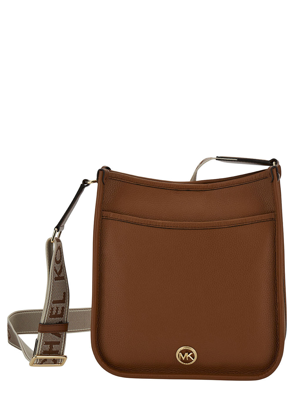 MICHAEL Michael Kors Brown Crossbody Bag With Mk Logo Detail In Hammered Leather Woman | Italist.com US
