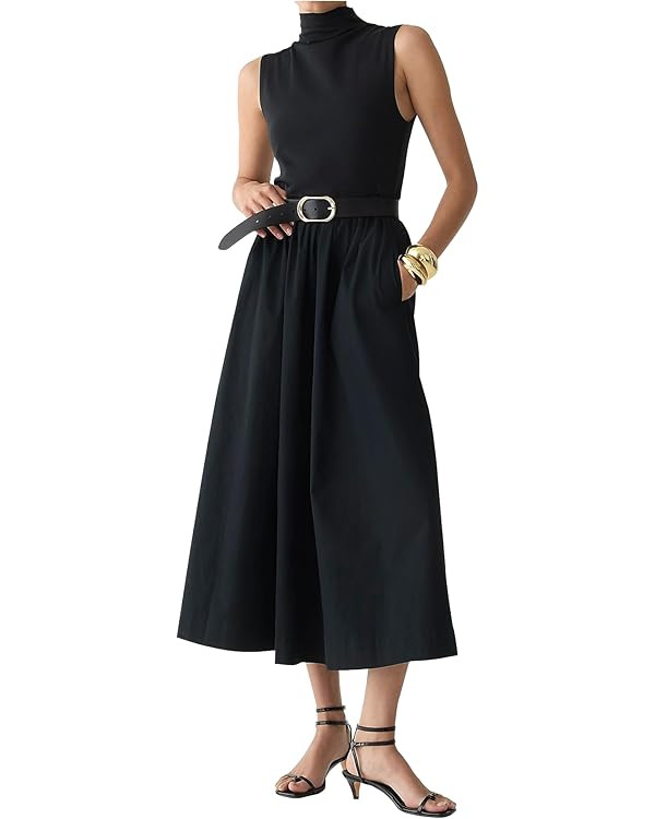 Women's Turtleneck Maxi Dress Sleeveless Elegant Patchwork Casual Flowy Mock Neck Long Dress with... | Amazon (US)