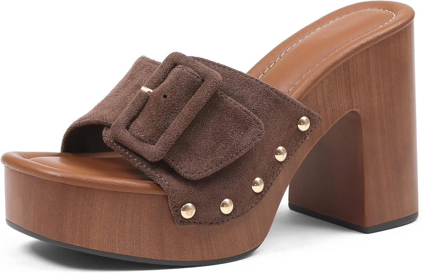 Oiamenne Womens Platform Chunky Heels Sandals Open Toe High Block Heeled Sandals Slip On Slides M... | Amazon (US)