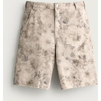 Zara - Washed Floral Print Carpenter Shorts - Multicolored - 32 (Us 32) - Man | Zara US