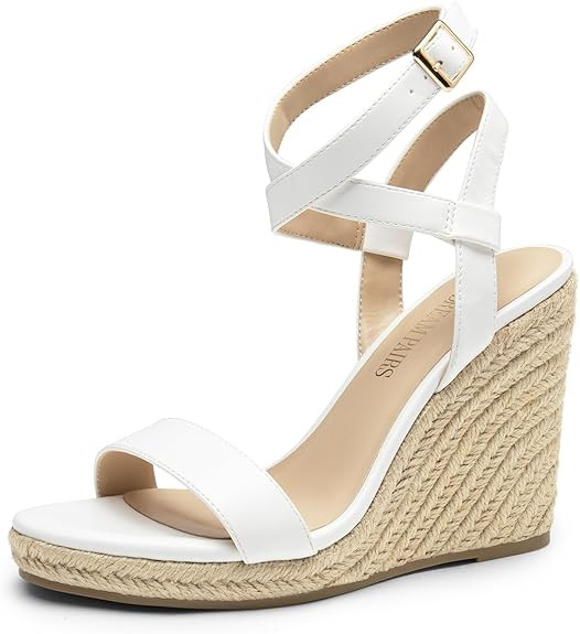 DREAM PAIRS Womens Open Toe Espadrilles Dressy Platform Sandals Buckle Ankle Strap Stylish Wedges... | Amazon (US)