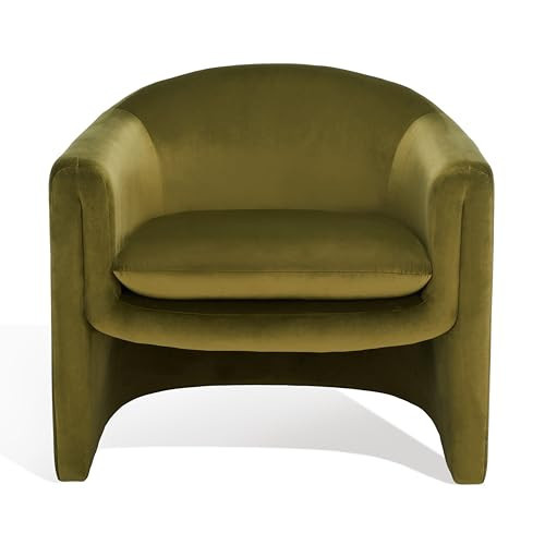 SAFAVIEH Couture Collection Laylette Olive Green Velvet Accent Chair (Fully Assembled) | Amazon (US)