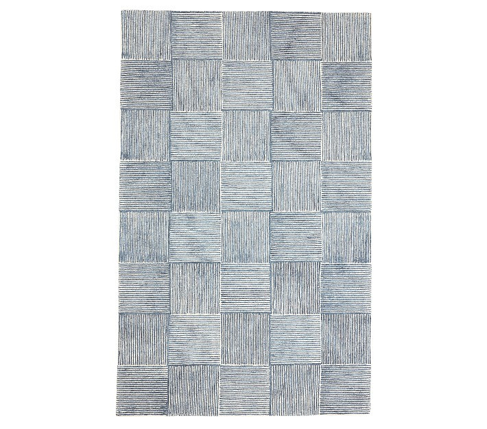 Concentric Square Tile Rug, 8x10 Ft, Blue | Pottery Barn Kids