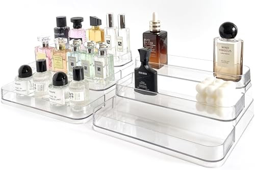 Perfume Organizer - 2 Pack Three-Tiered Shelf - Perfume Lotion Skincare Stand, Spice Vitamins Med... | Amazon (US)