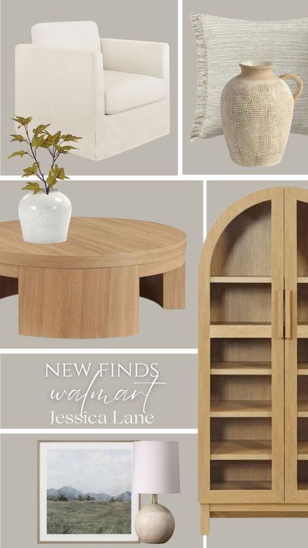 Walmart furniture and home decor finds.Walmart home, better home and gardens furniture, Walmart decor, spring decor, arched cabinet, coffee table, accent chair

#LTKstyletip #LTKhome