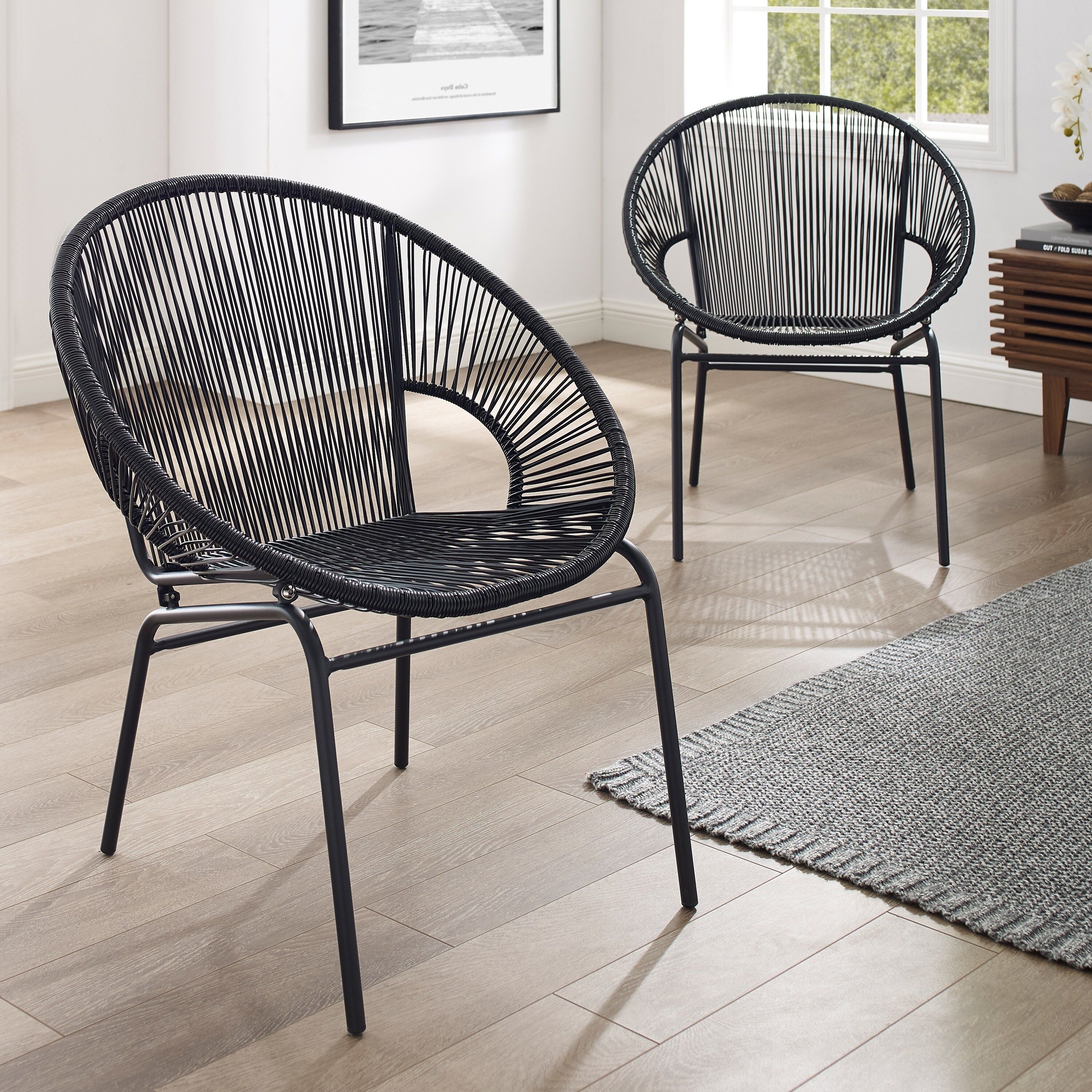 Corvus Sarcelles Woven Wicker Patio Chairs (Set of 2) | Bed Bath & Beyond