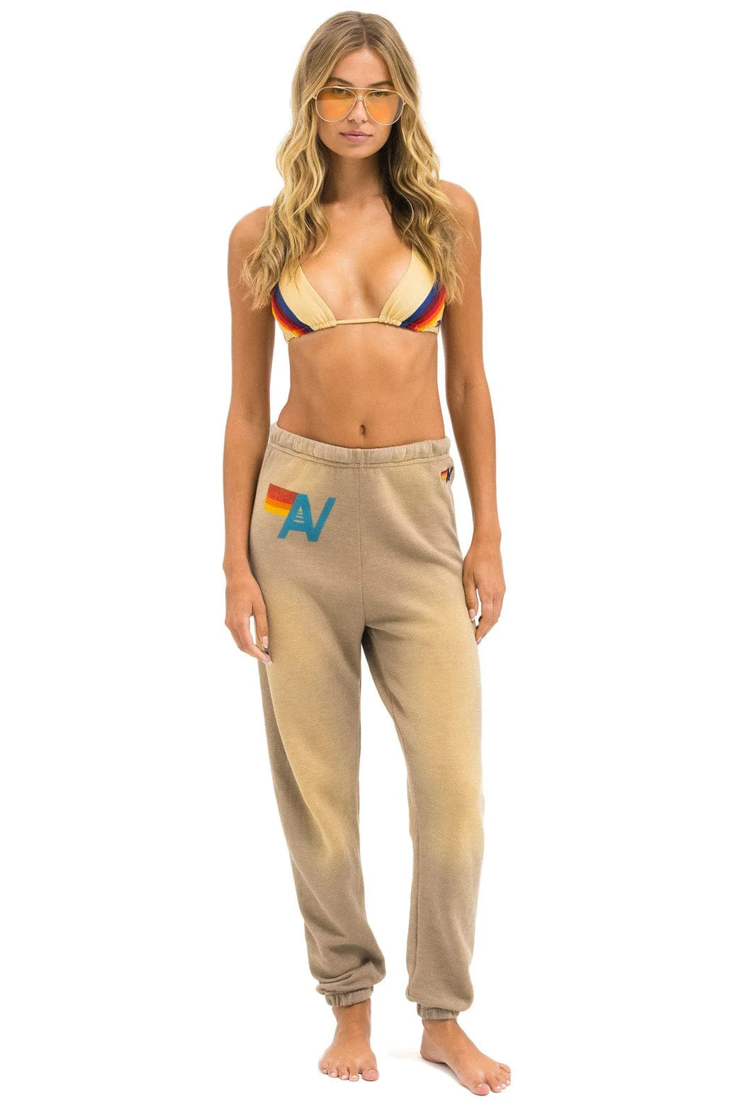 VINTAGE LOGO SWEATPANTS - FADED TAN | Aviator Nation