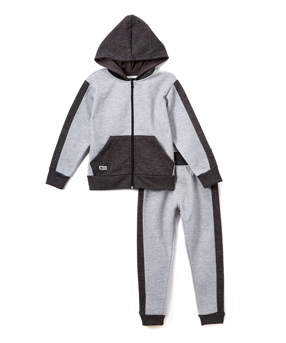 Beverly Hills Polo Club Boys' Sweatpants GREY - Gray Heather Fleece Hoodie & Joggers - Infant, Toddl | Zulily