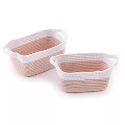 Levtex Baby® Fiori 2-Piece Storage Baskets Set in Pink/Gold | Bed Bath & Beyond | Bed Bath & Beyond