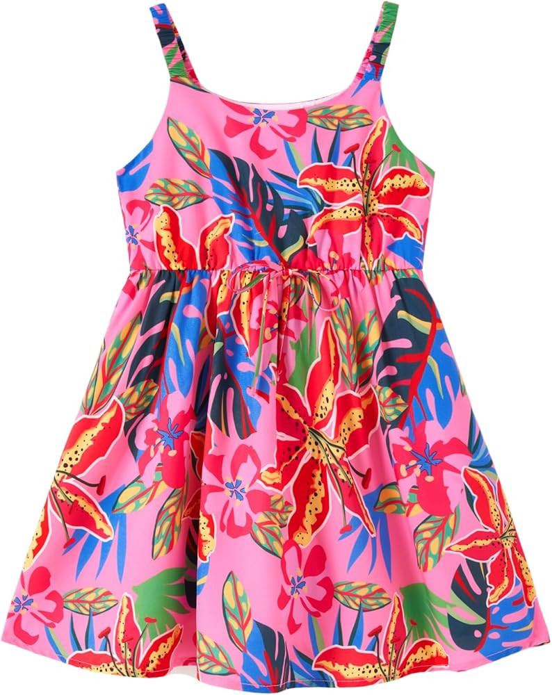 PATPAT Girls Hawaiian Dress Toddler Dresses for Kids Little Girl Floral Casual Spaghetti Strap Bo... | Amazon (US)