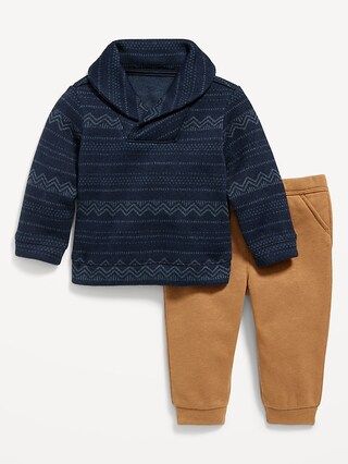 2-Piece Shawl-Collar Sweater and Jogger Sweatpants Set for Baby | Old Navy (US)