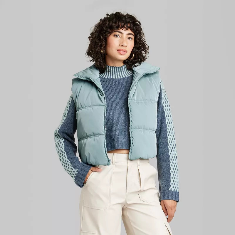 Women's Matte Cropped Puffer Vest - Wild Fable™ | Target