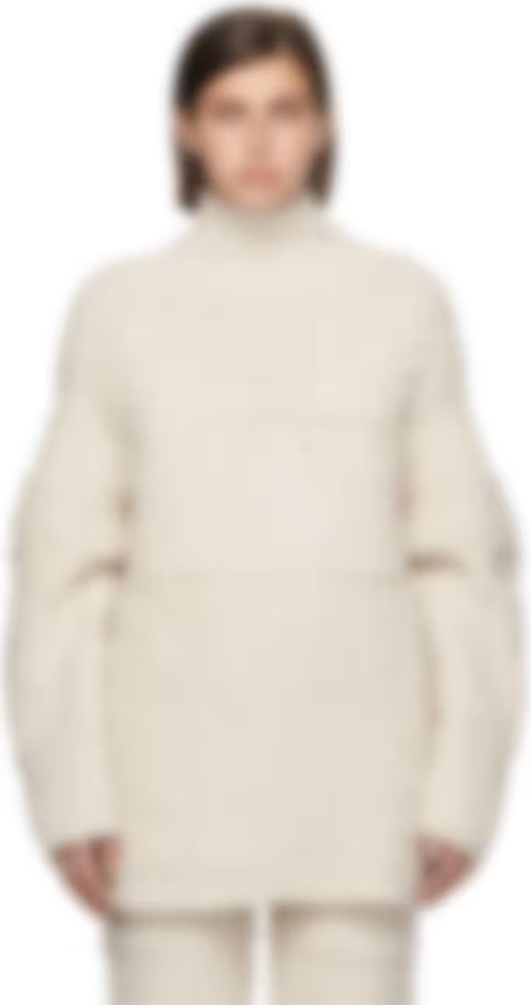 Off-White Cable Knit Raw Turtleneck | SSENSE