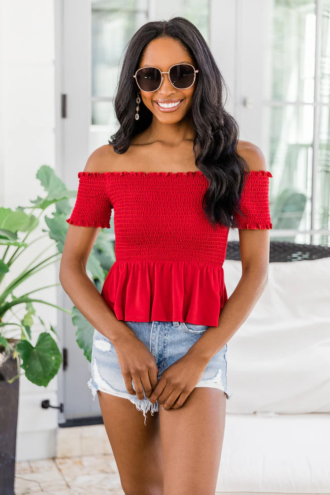 Pick Your Love Red Blouse | The Pink Lily Boutique