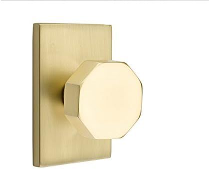 Emtek Privacy Set, Modern Rectangle Rosette, Octagon Knob (Satin Brass) | Amazon (US)