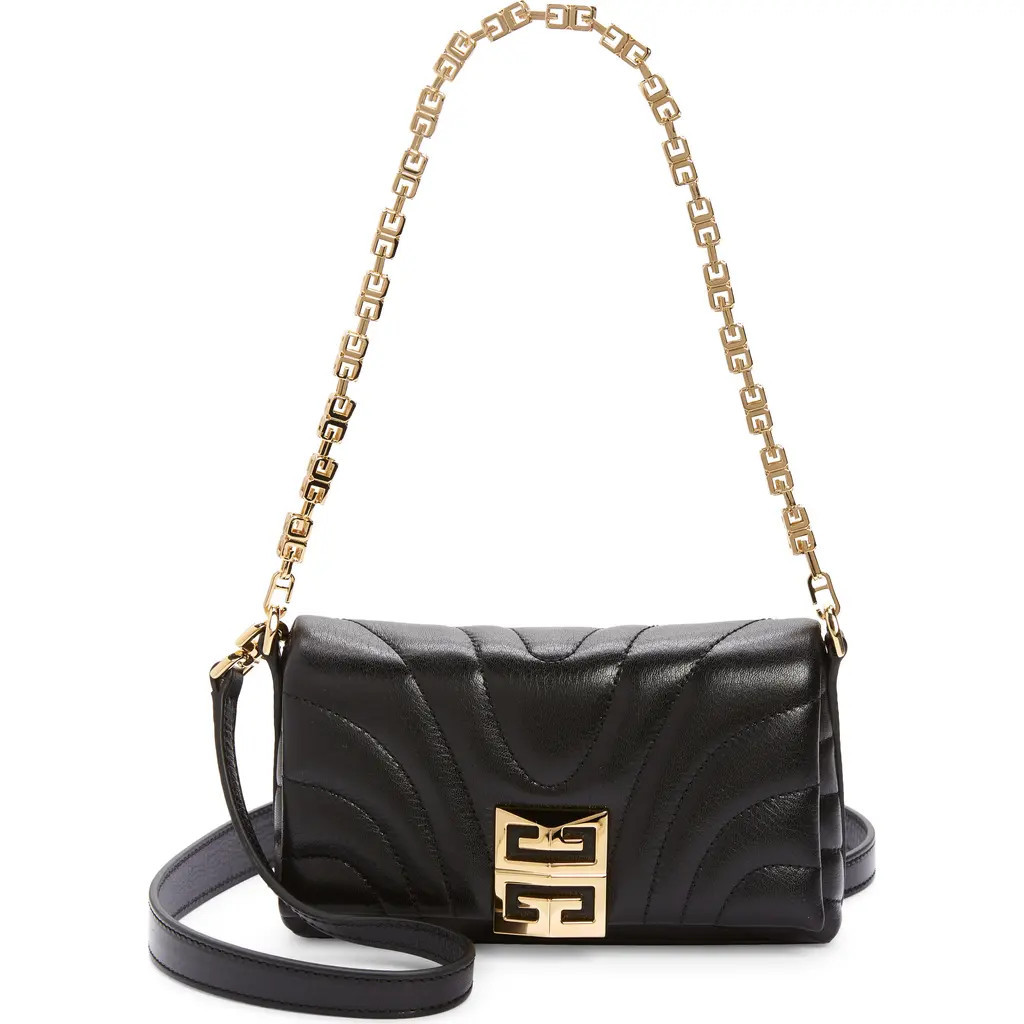 Givenchy Micro 4G Soft Quilted Metallic Leather Crossbody Bag in Black at Nordstrom | Nordstrom