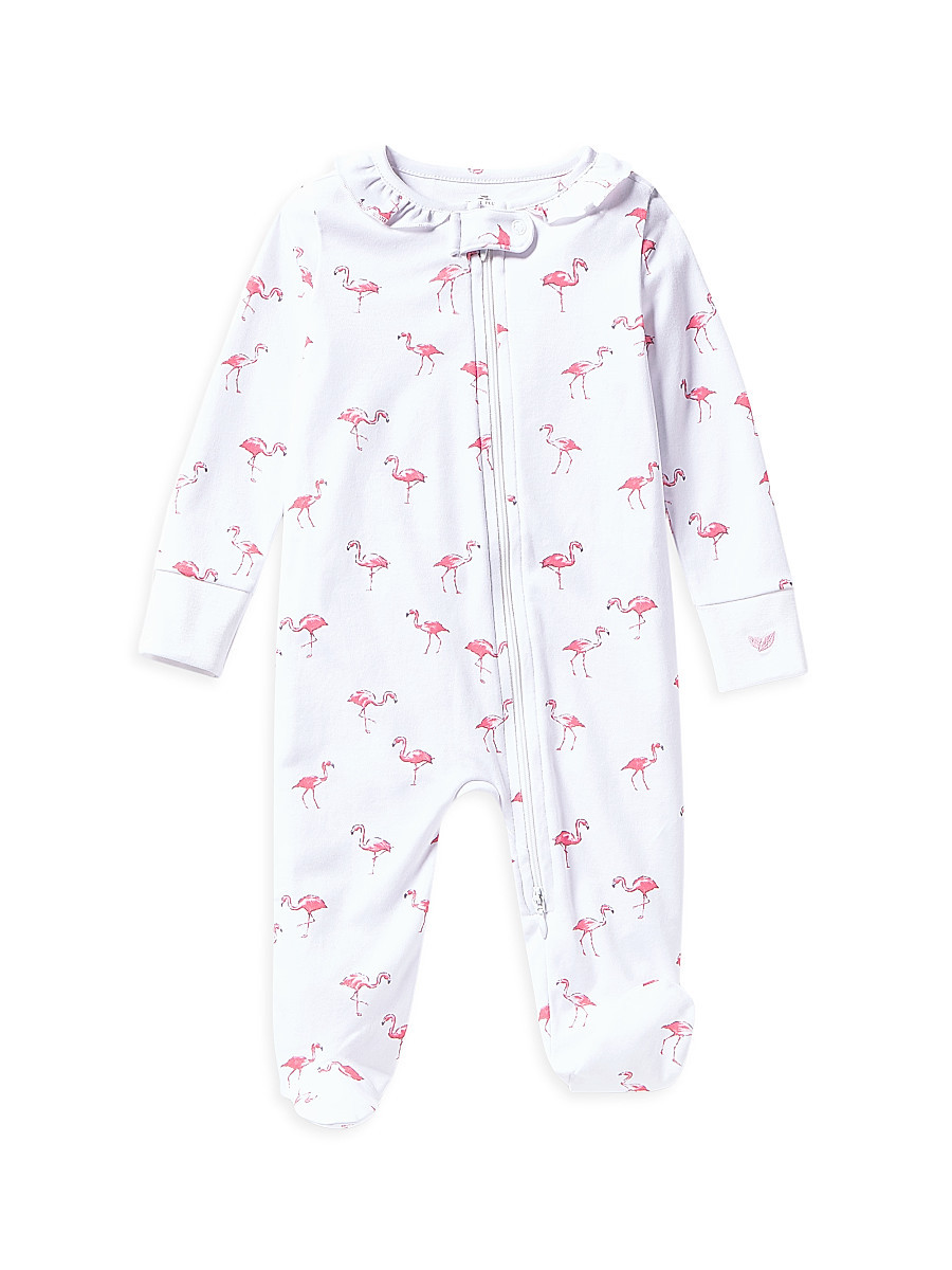 Baby's Flamingo Print Footie - White - Size Newborn | Saks Fifth Avenue