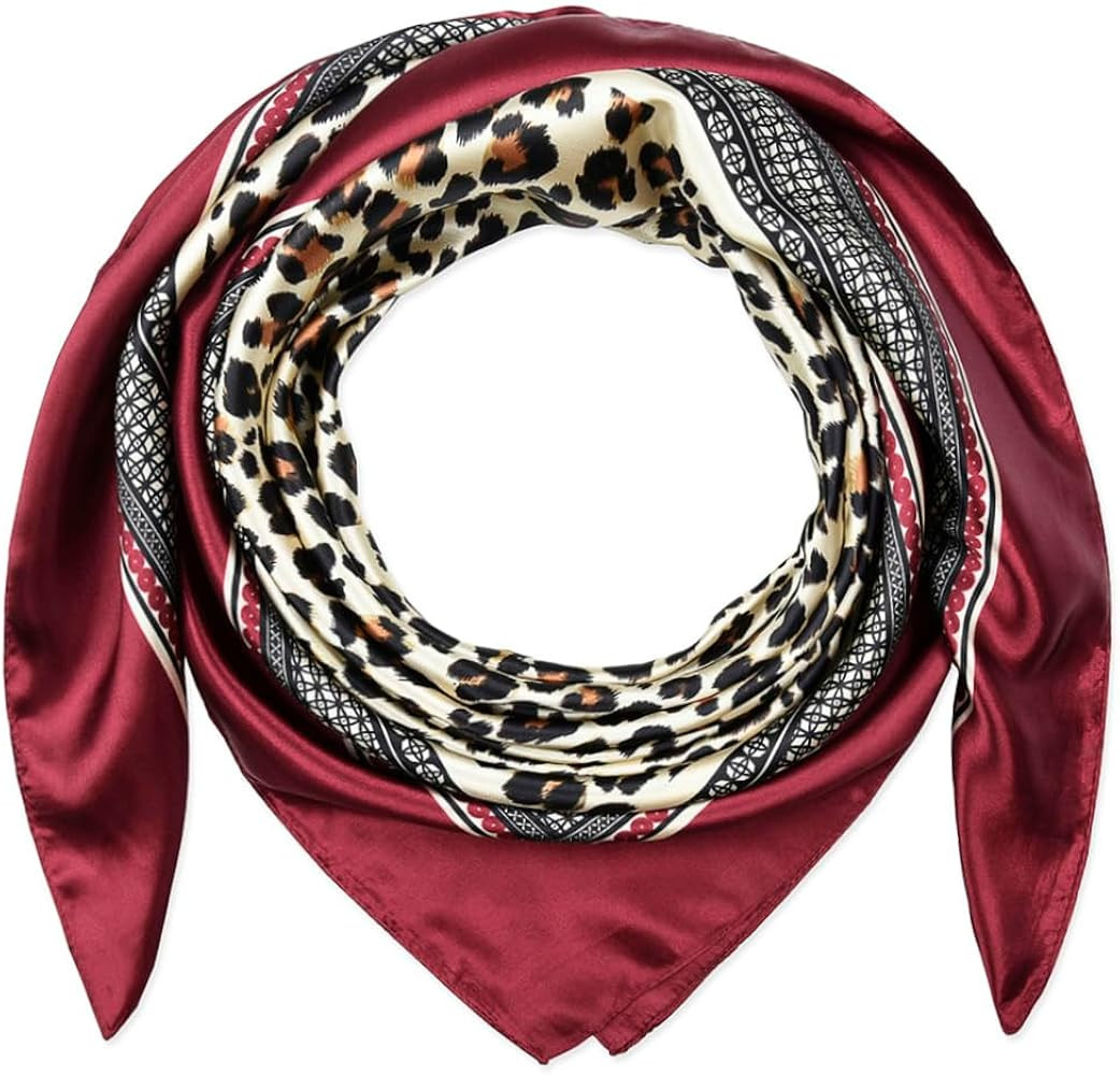 corciova 35 x 35 Large Square Hair Scarf for Women Silk Like Curly Headband Tie Sleeping at Night... | Amazon (US)