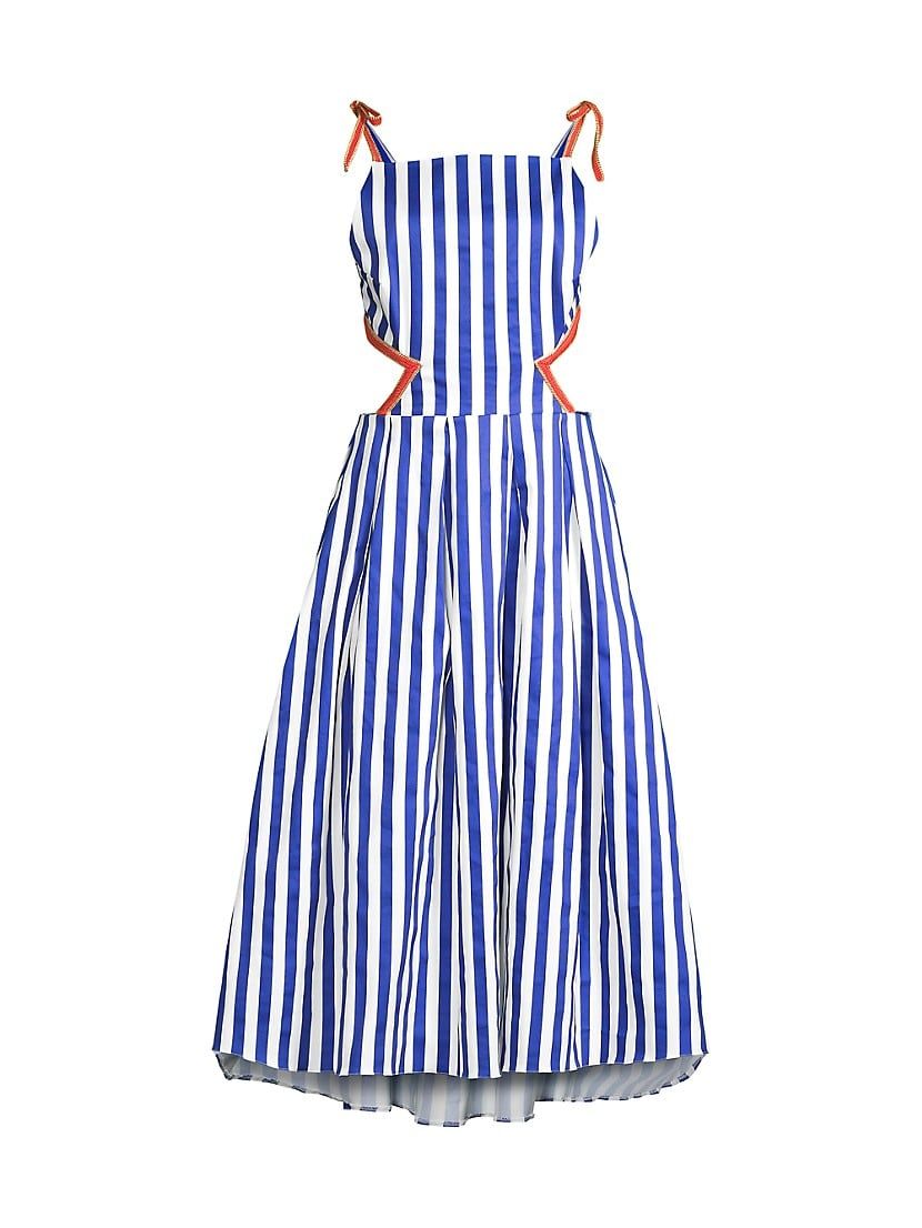 Eliza Striped Cut-Out Midi-Dress | Saks Fifth Avenue