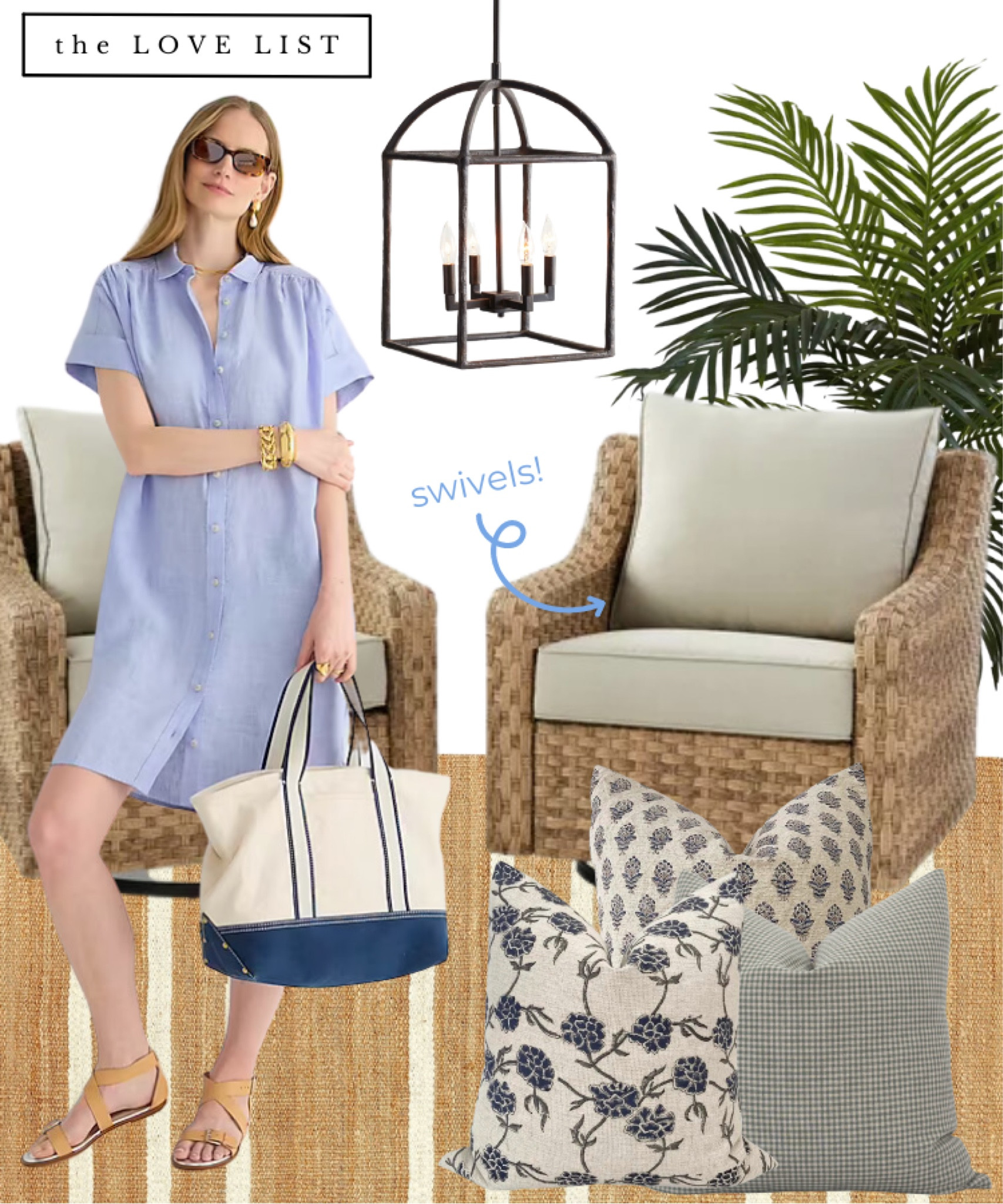 Outdoor furniture, patio furniture // outdoor swivel chairs, striped outdoor rug, J.Crew linen shirtdress, artificial tree, Etsy vintage hand block pillows, outdoor lighting, outdoor pillows, patio rug, wicker chairs, rattan chairs, outdoor patio set 

#LTKunder100 #LTKSeasonal #LTKhome