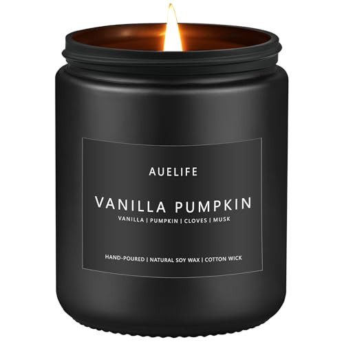 Auelife Fall Candle, Vanilla Pumpkin Scented for Home, Soy Wax | Amazon (US)