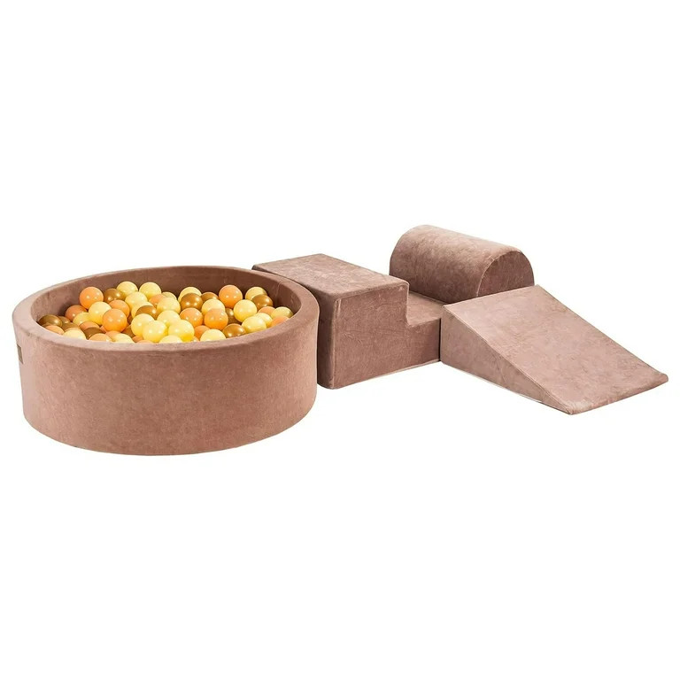 MeowBaby Round 35 x 11.5" 3 Element Baby Foam Ball Pit w/200 Balls, Beige | Walmart (US)