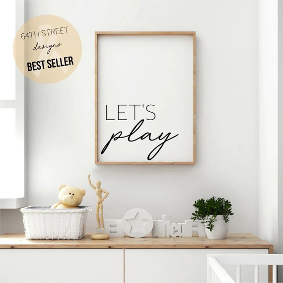Let's Play, Kids Playroom Sign, Nursery Decor, Kids Decor, Digital Download | Etsy (US)