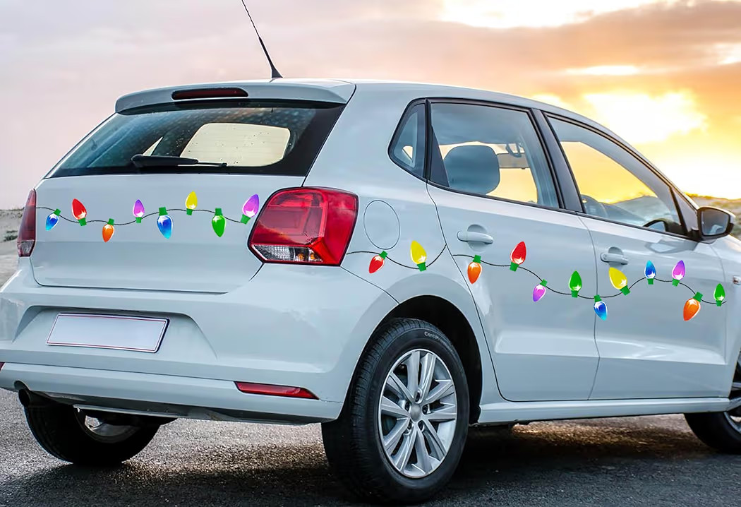 90PCS Christmas Car Refrigerator Decorations - 42 Reflective Bulb Light Shaped Magnets 48 Magneti... | Amazon (US)