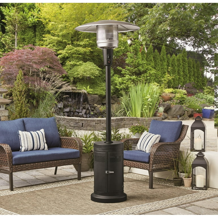 Mainstays 48,000 BTU Propane Gas Outdoor Freestanding Patio Heater , Black Powder Coat Finish - W... | Walmart (US)