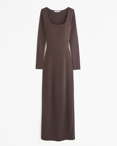 Long-Sleeve Squareneck Maxi Sweater Dress | Abercrombie & Fitch (US)