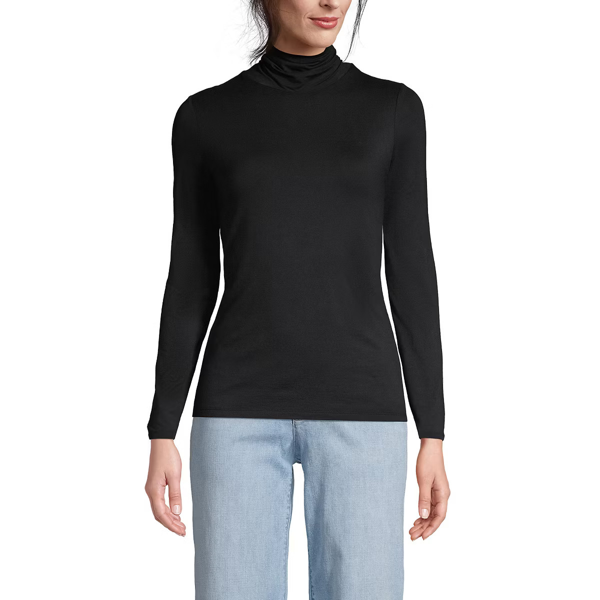 Lands' End Women's Lightweight Jersey Skimming Long Sleeve Turtleneck | Target